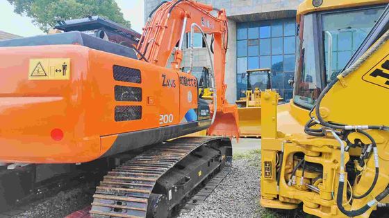 Хорошее состояние 19400KG Оранжевый Подержанный Hitachi экскаватор Zx200 с 3,4/5,5 км / ч скоростью ходьбы